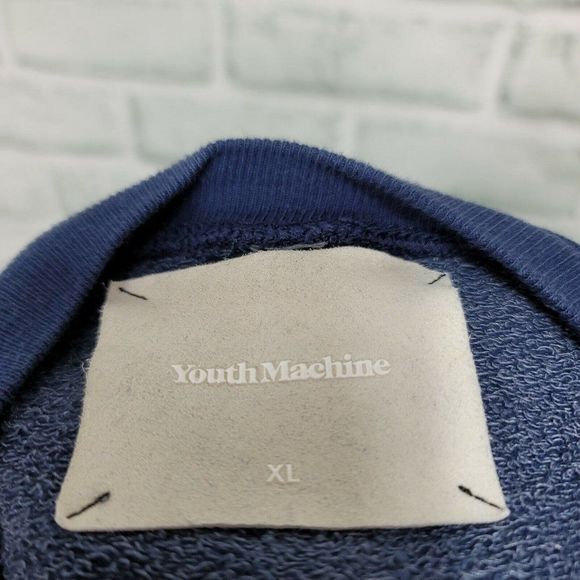 Youth Machine Faded Navy‎ Greek Statue Sweatshirt Pullover Streetwear - Picture 5 of 7